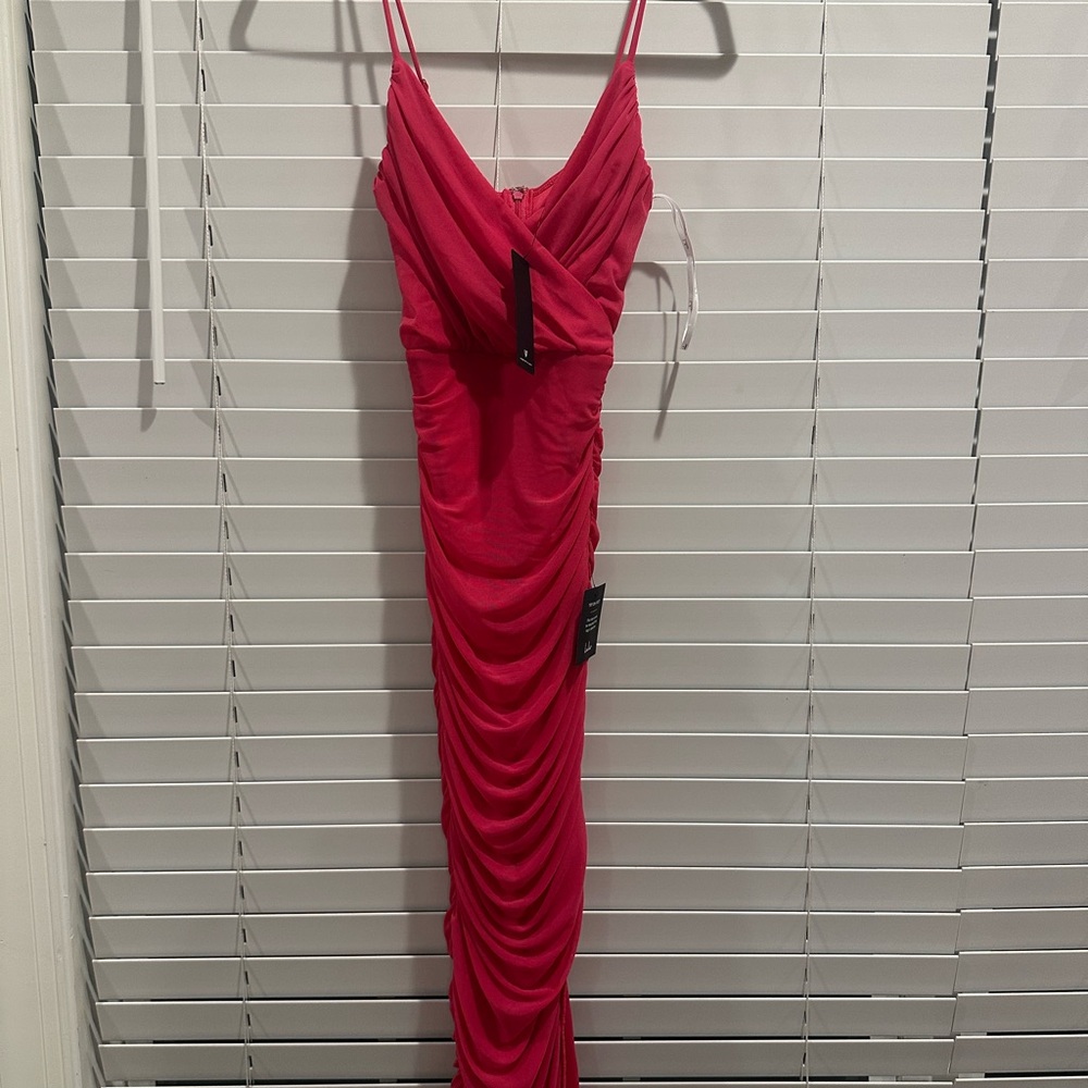Elegant Pink Ruched Dress
